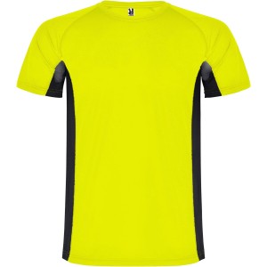Roly Shanghai r�vid ujj� gyerek sportp�l�, fluor yellow, solid black
